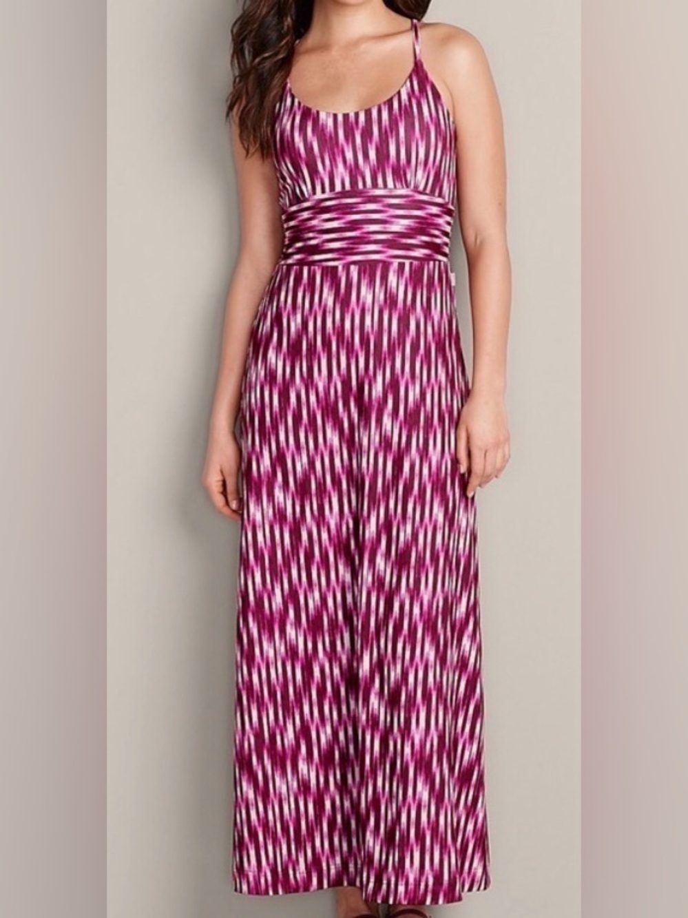 Eddie Bauer Space Dye Aster Travex Racerback Maxi Dress UPF 50